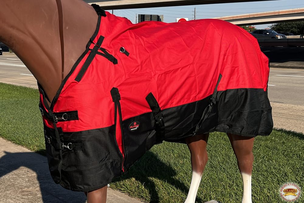 HILASON 1200D Turnout Light Winter Waterproof Rain Sheet Horse Black | Sheets for Horses